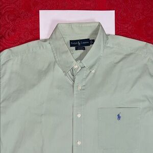 Polo Ralph Lauren Mint Green Oxford Button Down Shirt Men L